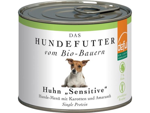 [90243483 1401337] defu Nassfutter Menü Sensitiv Bio Huhn, 200 g