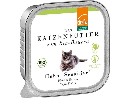 [90243504 1401333] defu Nassfutter Sensitive Pâté Bio Huhn, 100 g