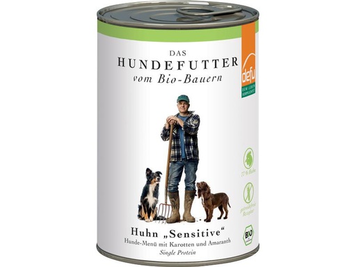 [90243551 1401338] defu Nassfutter Menü Sensitiv Bio Huhn, 410 g