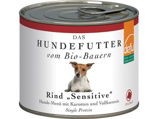 [90243552 1401340] defu Nassfutter Menü Sensitiv Bio Rind, 200 g