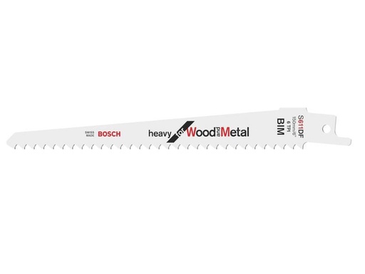 [90243814 1338737] Bosch Professional Säbelsägeblatt S 611 DF Heavy Wood and Metal, 5 Stück