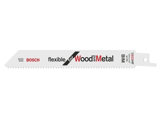 [90243841 1338725] Bosch Professional Säbelsägeblatt S 922 HF Flexible Wood and Metal, 5 Stück
