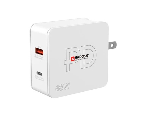 [90244462 1374778] SKROSS USB-Wandladegerät Multipower 2 Pro+, US, 48 W, Weiss