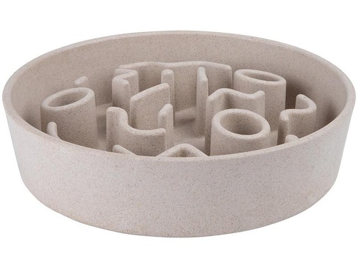 [90244525 1405616] District 70 Bambusnapf Bamboo Dog Slow Feeder Ø 21 cm, Creme-Weiss