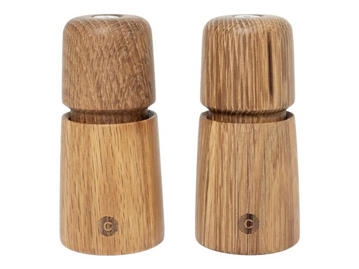 [90244539 1420103] Crush Grind Salz- und Pfeffermühle Stockholm 2er Set, 11 cm, Hellbraun