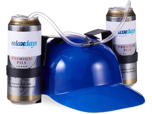 [90244555 1414828] relaxdays Partyaccessoire Trinkhelm 13 x 32 cm, Blau
