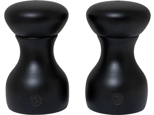 [90244666 1420095] Crush Grind Salz- und Pfeffermühle Lyon 2er Set, 9.6 cm, Schwarz