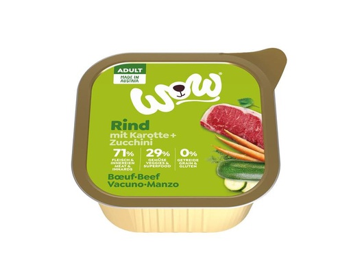 [90244733 1421603] WOW Nassfutter Adult Rind Schale 150g