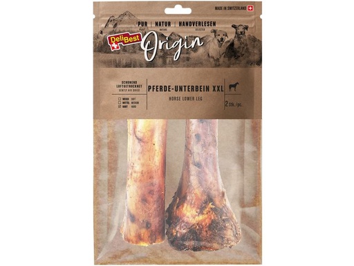 [90244907 1384249] DeliBest Kausnack Origin Pferde-Unterbein XXL ca. 25 cm, 2 Stk.