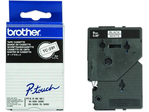 [90244997 1407714] Brother Beschriftungsband TC-291 Schwarz auf Weiss