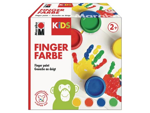 [90042460 727773] Marabu Fingerfarbe 4 x 100 ml, Mehrfarbig