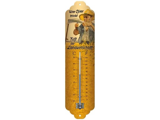 [90245455 1390071] Nostalgic Art Thermometer Wer Bier trinkt 6.5 x 28 cm