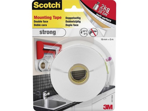 [90245566 1382737] 3M Innenmontageband 19 mm x 5 m, Weiss