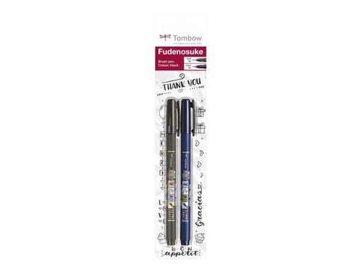 [90042615 851701] Tombow Fineliner Fudenosuke WS-BH / BS 2er Blister