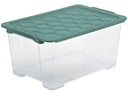 Rotho Aufbewahrungsbox Evo Safe 44 l, Grün/Transparent