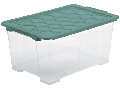[90245715 1424538] Rotho Aufbewahrungsbox Evo Safe 44 l, Grün/Transparent