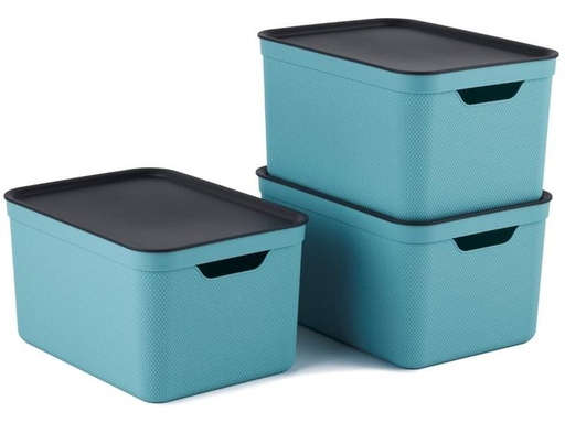 [90245917 1424531] Rotho Aufbewahrungsbox A4 Jive 3 Stück, Hellblau