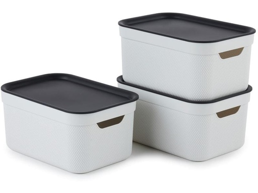 [90245954 1424529] Rotho Aufbewahrungsbox A5 Jive 3 Stück, Weiss