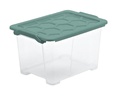 Rotho Aufbewahrungsbox Evo Safe 15 l, Grün/Transparent