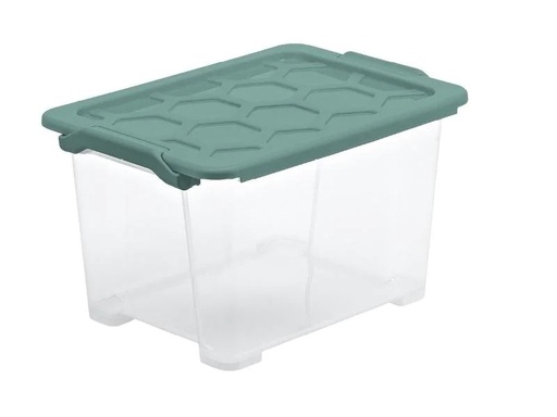 [90246014 1424536] Rotho Aufbewahrungsbox Evo Safe 15 l, Grün/Transparent