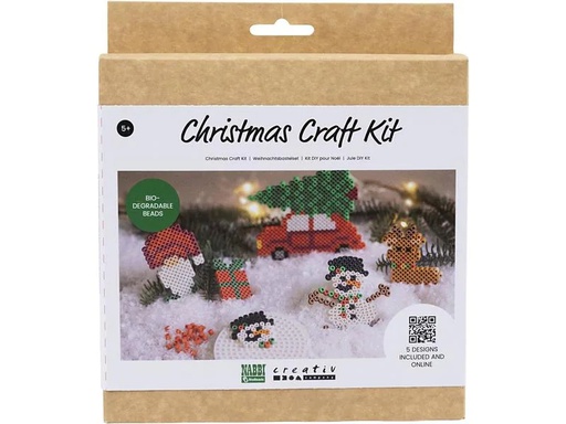 [90246073 1395375] Creativ Company Deko-Bastelset Bügelperlen Bio mit 5 Weihnachtsmotiven