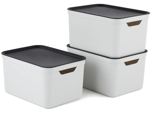[90246098 1424532] Rotho Aufbewahrungsbox A4 Jive 3 Stück, Weiss
