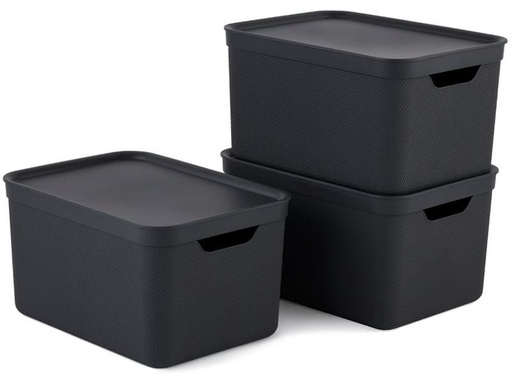 [90246250 1424530] Rotho Aufbewahrungsbox A4 Jive 3 Stück, Grau