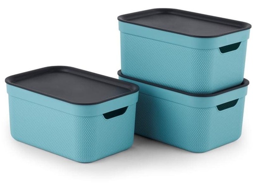 [90246351 1424528] Rotho Aufbewahrungsbox A5 Jive 3 Stück, Hellblau