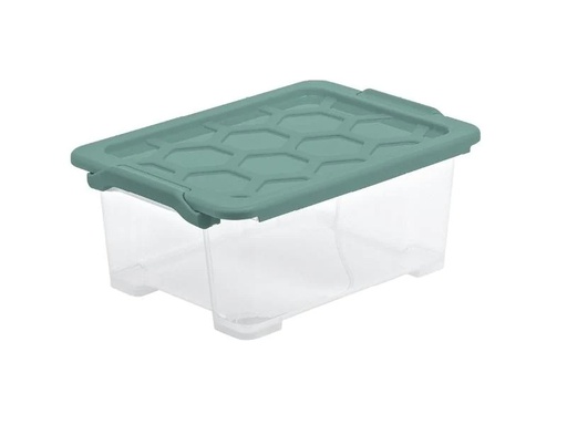 [90246380 1424535] Rotho Aufbewahrungsbox Evo Safe 11 l, Grün/Transparent