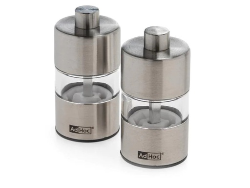 [90004273 471405] AdHoc Salz- und Pfeffermühle Minimill 2 Stück, 6.2 cm, Silber