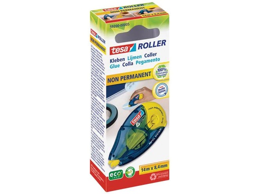 [90042957 266188] tesa Kleberoller ecoLogo Non Permanent 1 Stück, Gelb