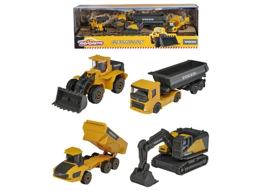 [90246810 1424756] Majorette Baustellenfahrzeug Volvo Construction 4er-Geschenkset