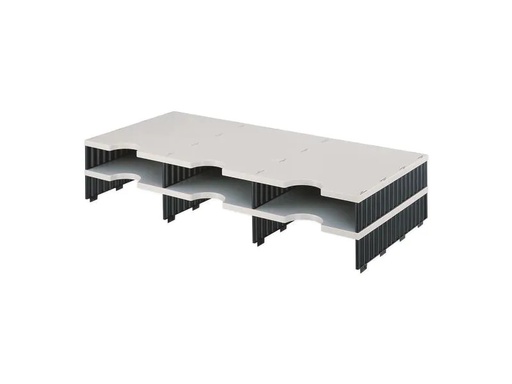 [90247233 1392259] Styro Erweiterungsset Styrodoc Trio C4, Hellgrau/Schwarz, 6 Fächer