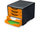 Styro Schubladenbox Styrogreenbox Schwarz/Orange