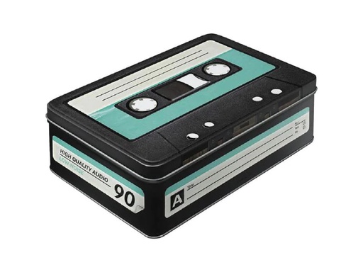 [90247658 1425482] Nostalgic Art Vorratsdose Retro Kasette 3 l, Schwarz/Türkis/Weiss