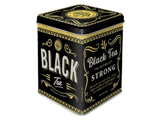 [90247682 1425510] Nostalgic Art Teebeutel-Box Black Tea Gold/Schwarz/Weiss