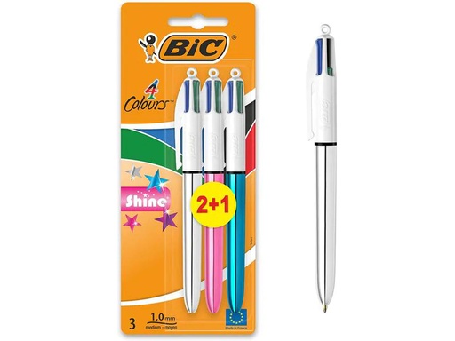 [90247711 1387647] BIC Mehrfarbenkugelschreiber 4 Colours Original 3 Stk.