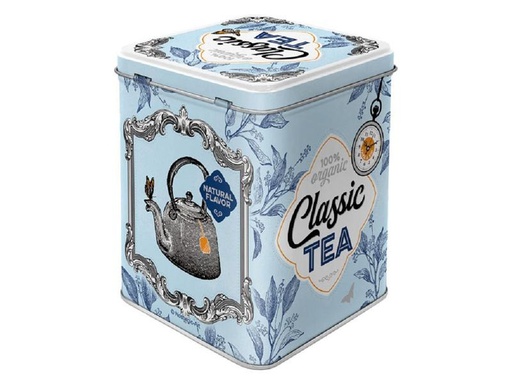 [90247758 1425506] Nostalgic Art Teebeutel-Box Classic Tea Grau/Hellblau/Weiss