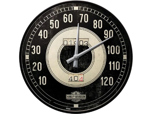[90247878 1425578] Nostalgic Art Wanduhr Harley Davidson Tachometer Ø 31 cm, Schwarz/Weiss