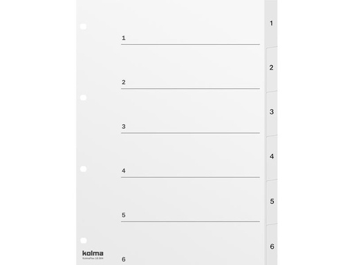 [90248000 1402310] Kolma Register A4 Weiss. PP 1-6