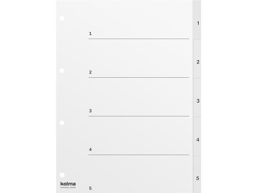 [90248006 1402309] Kolma Register A4 Weiss, PP 1-5