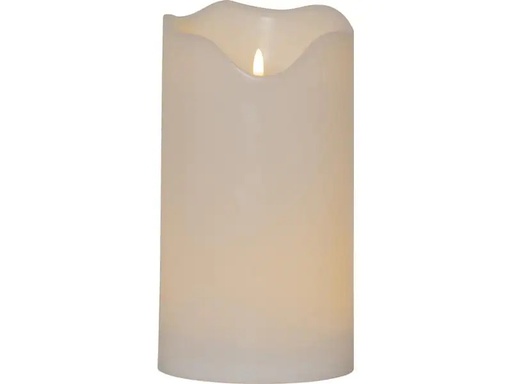 [90043371 1160573] Star Trading LED-Kerze Pillar Flamme Grand Ø 16 x 30 cm, Weiss
