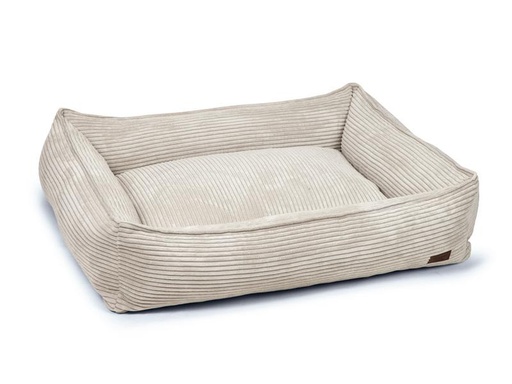 [90248557 1425791] Designed by Lotte Hunde-Bett Ribbed Hellgrau 95x80x23cm