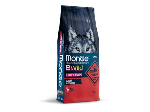 [90248844 1429802] Monge Trockenfutter BWild Low Grain Adult, Hirsch, 12 kg