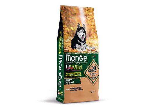 [90248946 1429803] Monge Trockenfutter Bwild Grain Free Adult, Lachs, 12 kg