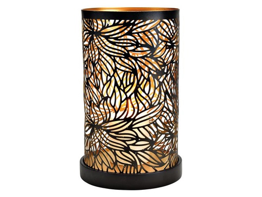 [90248950 1426863] G. Wurm Windlicht Blumen Dekor 27 cm, Metall, Mangoholz