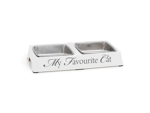 [90249038 1425772] Designed by Lotte Napf-Set My Favourite Cat Weiss, 2 x 0.13 l