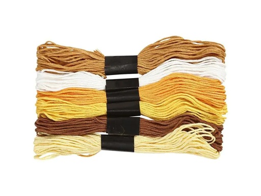 [90043607 710733] Creativ Company Stickgarn Baumwolle Gold 6 Bündel à 8 m