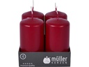 müller Kerzen Stumpenkerze 9 x 4.8 cm, Bordeaux, 4 Stück