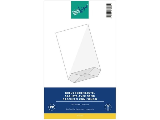 [90249732 1400791] Büroline Klarsichttüte 12 x 22.5 cm, 10 Stück, Transparent